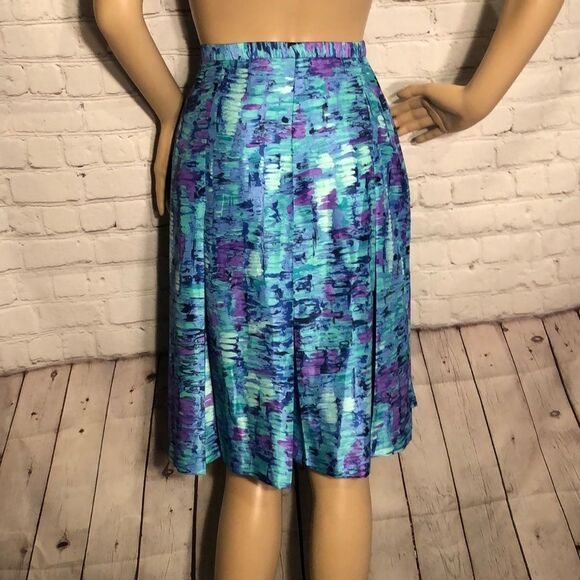 Perceptions Vintage 1990s A-line Skirt Artsy Print Size 8 - Picture 5 of 8
